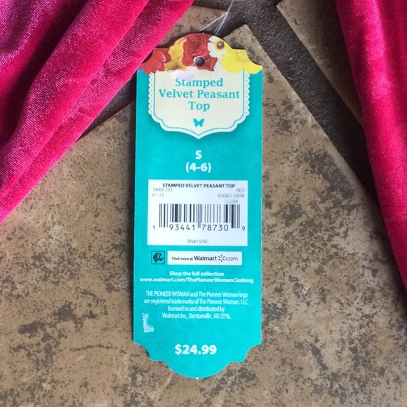 Pioneer Woman Peasant Top Size S&L - Picture 7 of 10